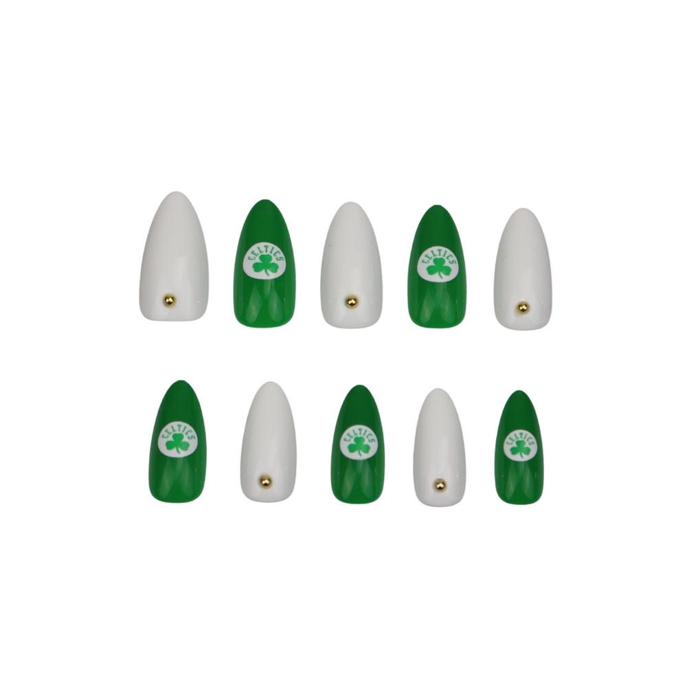 CliqOnU Boston Celtics Nails