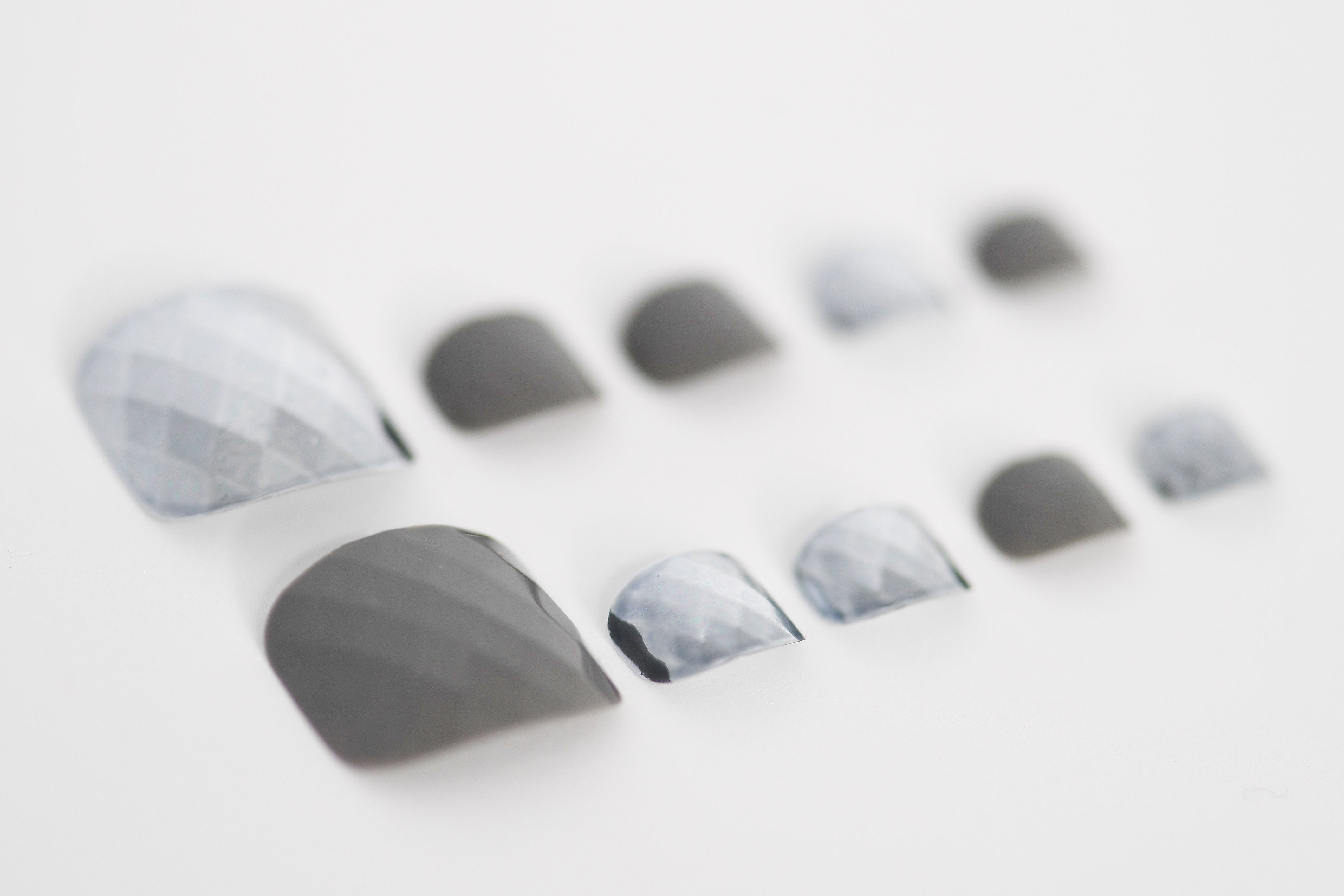 best silver gray press on nails toes